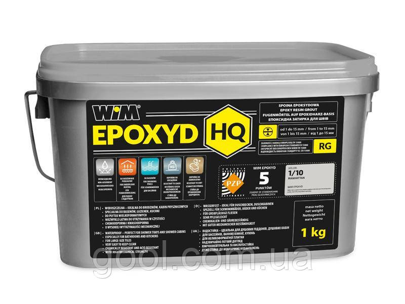 WIM EPOXYD HQ колір 1/00 білий ВІМ епоксидна фуга затирка двокомпонентна для швів плитки відро 1 кг