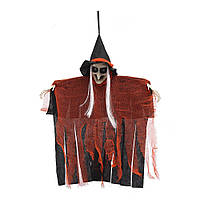 Подвесной декор на Хеллоуин Баба Яга 13635 65х100 см оранжевый MS