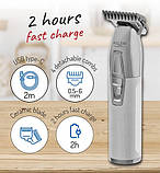 Тример Adler AD 2836 (100 Вт, до 300хв роботи, керамічні ножі з титановим покриттям, 4 насадки), фото 4