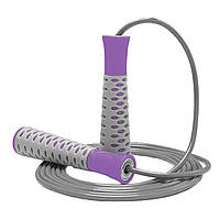 Скакалка PowerPlay 4206 Jump Rope PRO+ Сіро-фіолетова (2,75m.) 081