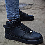 Зимові чоловічі кросівки Nike Air Force 1 high теплі на хутрі високі. Фото в живу, фото 7