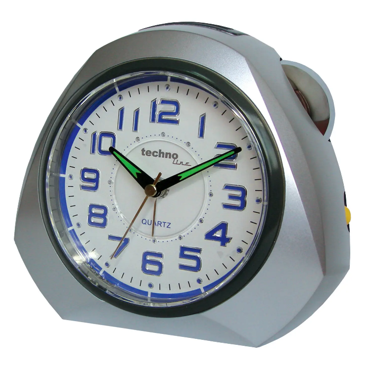 Годинник Настільний Кварцевий у спальню Будильник для дому Technoline Modell XXL Silver (Modell XXL silber)