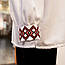 Вишиванка жіноча з довгим рукавом - реглан, вишивка - авторська хрестик, Онікс, колір - білий., фото 3