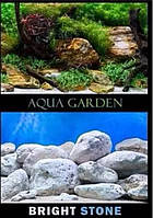 Фон для аквариума двосторонній 50см висотою : аквасад/світле каміння