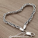 Чоловічий срібний браслет лисячий хвіст. Круглий браслет на руку Візантія чорнене срібло 925 21 см, фото 6