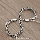 Чоловічий срібний браслет лисячий хвіст. Круглий браслет на руку Візантія чорнене срібло 925 розмір 20 см, фото 9