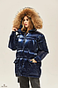 Модна тепла жіноча зимова куртка з хутряною опушкою, фото 4