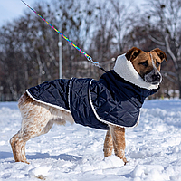 Зимовий жилет попона для собак на липучці з капюшоном, різні кольори, розміри для всіх порід