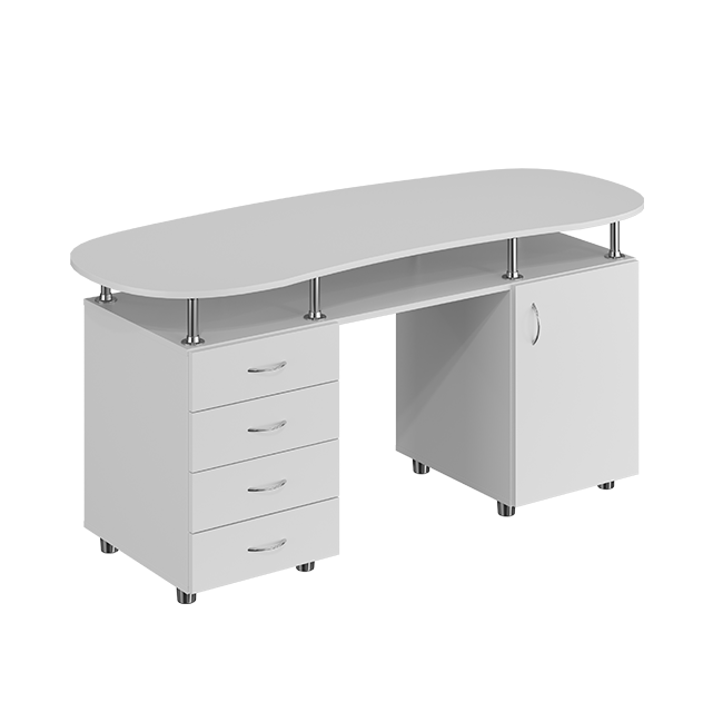Маникюрный стол Сакура белый большой,на 4 ящика выдвижных и дверка - фото 3 - id-p2033061041