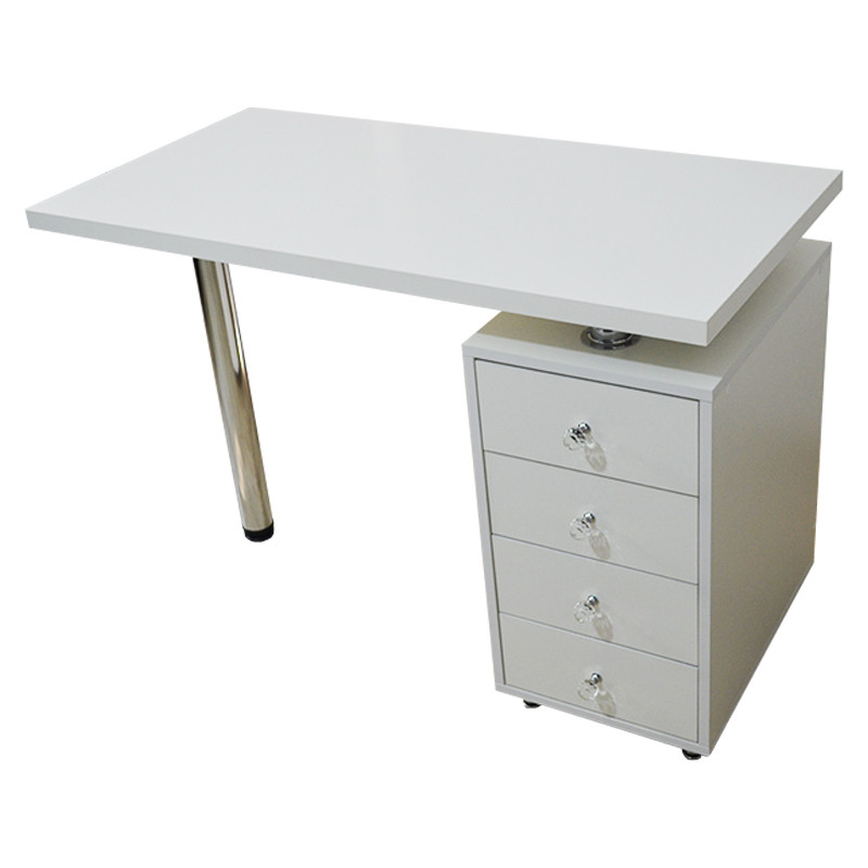 Маникюрный стол Локи белый опора хром,с выдвижными ящиками 4 шт - фото 4 - id-p2033061072