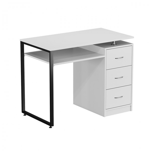 Маникюрный стол Лофт с двойной столешницей белый на 3 ящика - фото 3 - id-p2033061212