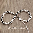 Чоловічий срібний браслет лисячий хвіст. Круглий браслет на руку Візантія чорнене срібло 925 розмір 19 см, фото 9