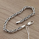 Чоловічий срібний браслет лисячий хвіст. Круглий браслет на руку Візантія чорнене срібло 925 розмір 24 см, фото 6