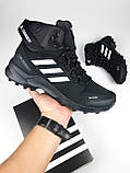 Кросівки зимові Adidas Climaproof чоловічі чорні на хутрі адідас теплі високі, фото 2
