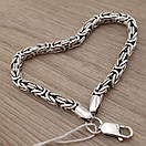 Чоловічий срібний браслет лисячий хвіст. Круглий браслет на руку Візантія чорнене срібло 925 розмір 24 см, фото 10