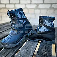 Зимние тактические ботинки Сноубутсы непромокаемые низкие синий камуфляж 39