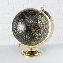 Декоративний глобус на металевій основі, чорний h31 см