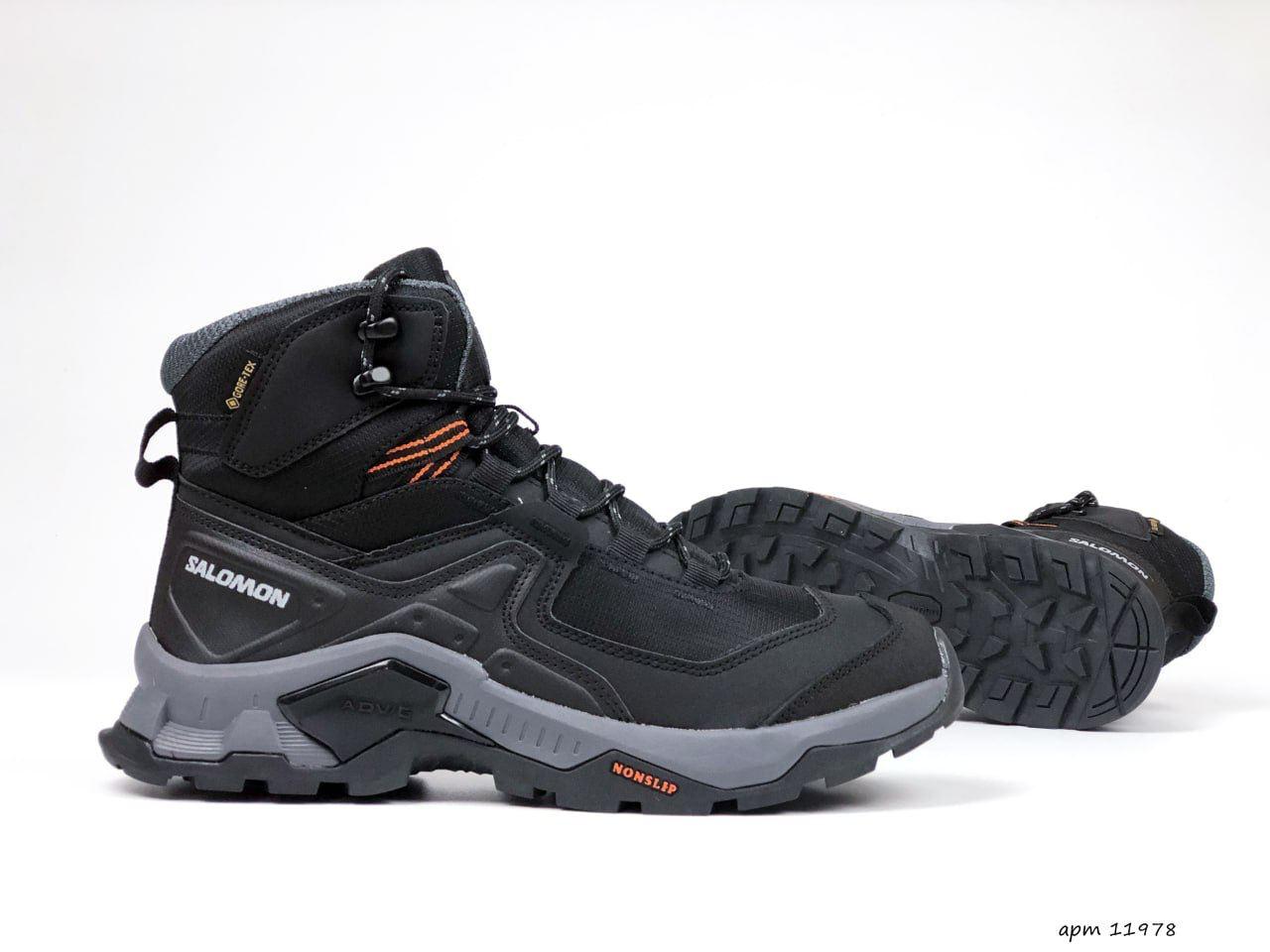 Кросівки зимові Salomon Gtx Gore-Tex чоловічі чорні термосалон теплі високі
