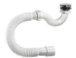 Сифон для душ.піддону "клік-клак" 1 1/2" з гнучкою гофротрубою 40х40/50,VTM А-20589