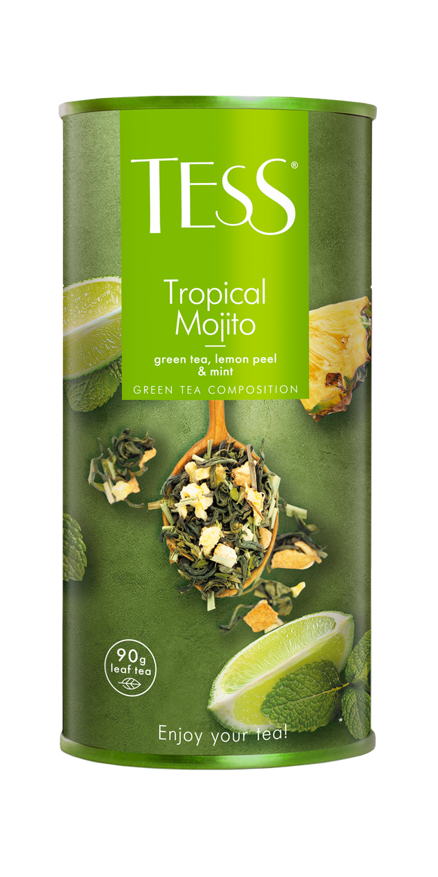 Чай Tess листовий у подарунковому тубусі Ginger Mojito 90г