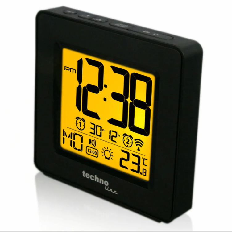 Годинник Настільний Електронний у спальню Будильник для дому Technoline WT330 Black (WT330), фото 1