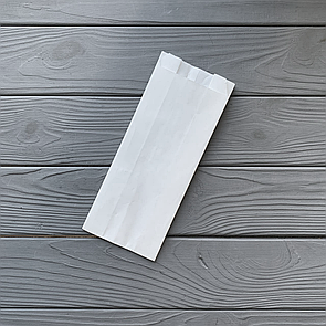 Пакет саше білий 230х90х50мм 65гр/м2 (середньої жиростійкості) 208Ф