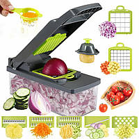 Слайсер для нарезки овощей 15в1 Vegetable Salad Cutter / Многофункциональная овощерезка с контейнером