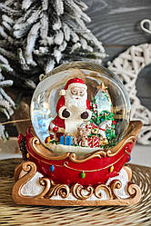 Сніжна куля "Санта на санях, на ручному заводі