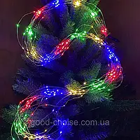 Светодиодная гирлянда-нить Конский хвост 3м, 300 LED, 220 V, Разноцветная / Новогодняя гирлянда от сети