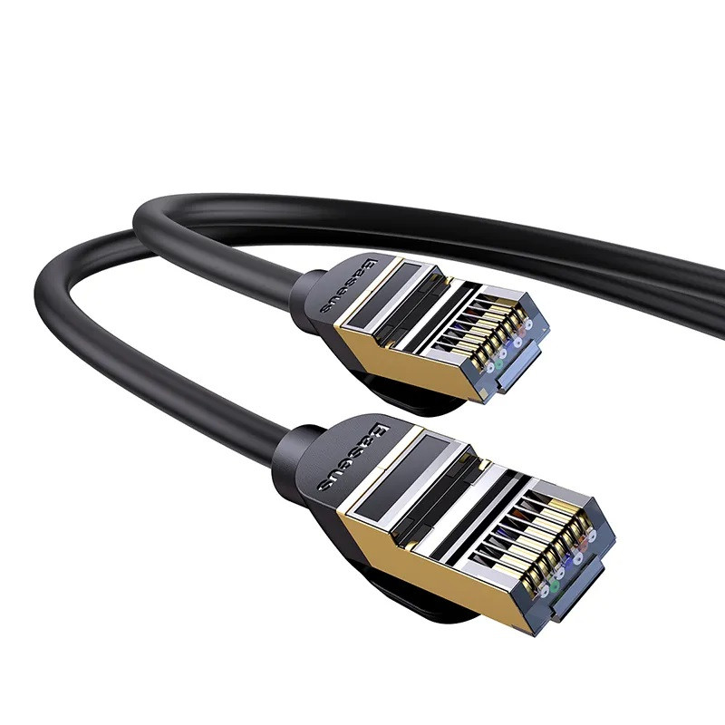 Інтернет кабель патч-корд BASEUS Cat7 High Speed Seven types of RJ45 10 Gigabit network 30m (чорний)