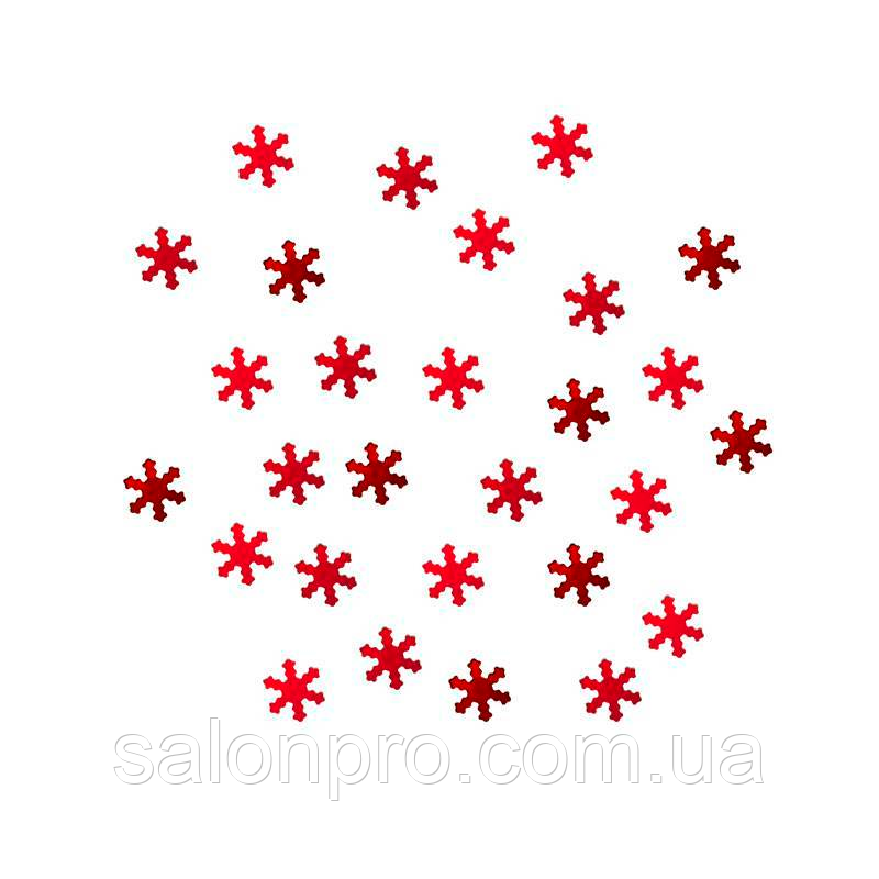 Декор для манікюру Molekula - сніжинки, червоні