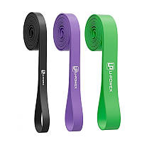 Резинові петлі для тренувань U-POWEX UP_1073 Power Band набір 3шт. Black/Purple/Green (9-57kg)