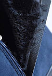 Снікерсі зимові 40 жіночі кросівки сині на блискавці, фото 4