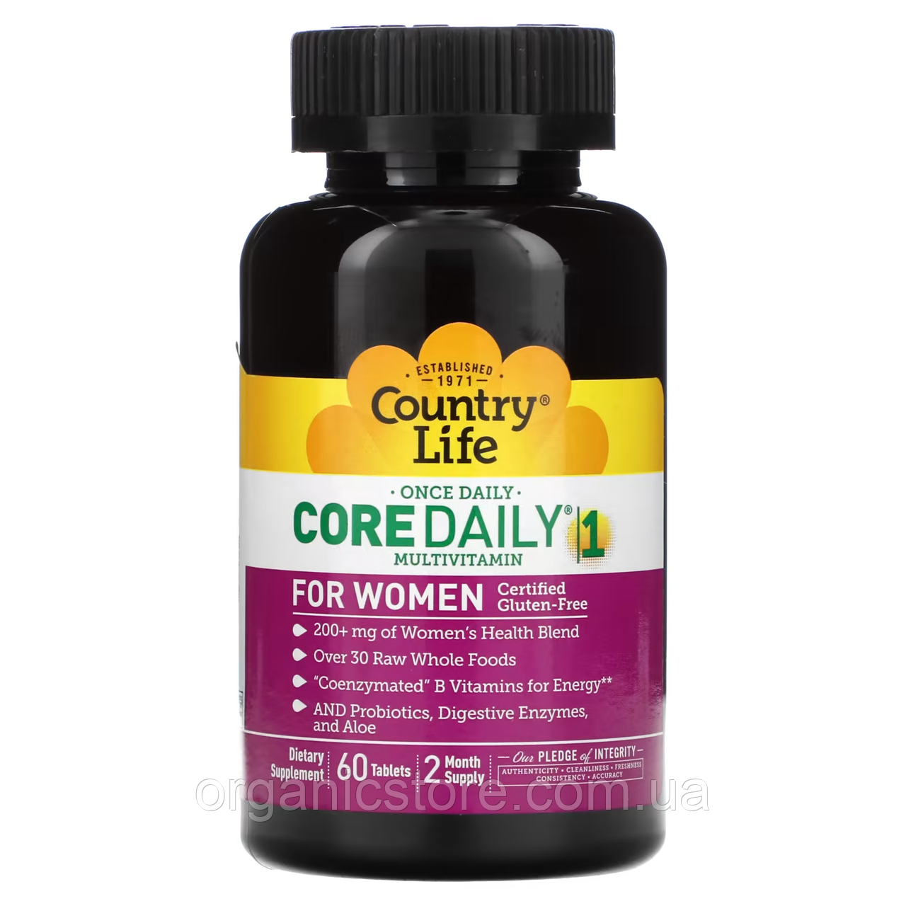 Мультивітаміни для жінок Core Daily-1, Country Life, 60 таблеток