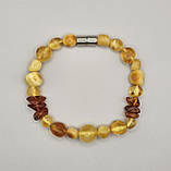 Браслет 100% натуральний цільний природний бурштин вага 10г розмір 19, фото 2