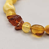 Браслет 100% натуральний цільний природний бурштин вага 10г розмір 19, фото 3