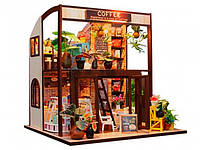 3D Румбокс Кафе "Coffee House" M027 DIY DollHouse с защитным куполом от пыли