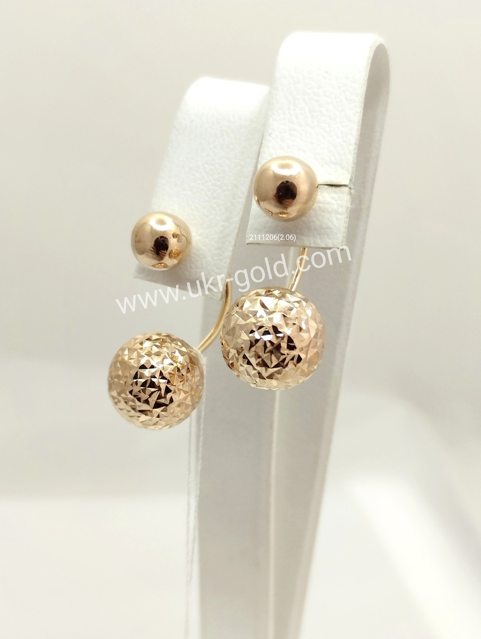 Золоті сережки матрешки, золоті сережки куліult-Gold, фото 1