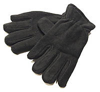 Флисовые детские перчатки Калина (8-10 лет) двойные Черные (ПЕРЧ290)