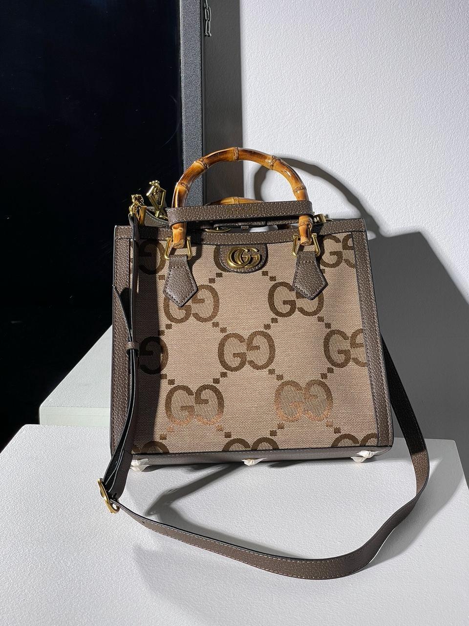 Жіноча Сумка Gucci Diana Jumbo GG Medium Tote Bag Beige Gold Premium