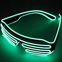 Светодиодные Led El очки светящиеся очки для вечеринок, пати. Зеленые
