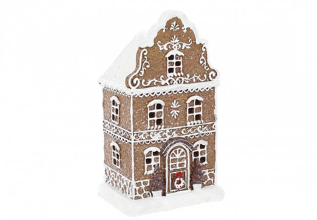 Новорічна декоративна фігура Пряниковий будиночок з LED-підсвіткою "Gingerbread house" 20.5 см, фото 1