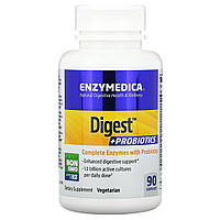 Ферменты и пробиотики Digest + Probiotics Enzymedica 90 капсул PM, код: 7699865