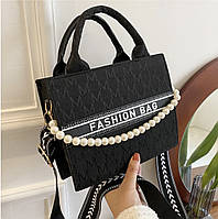 Женская сумочка с буквенным принтом и жемчугом Fashion bag