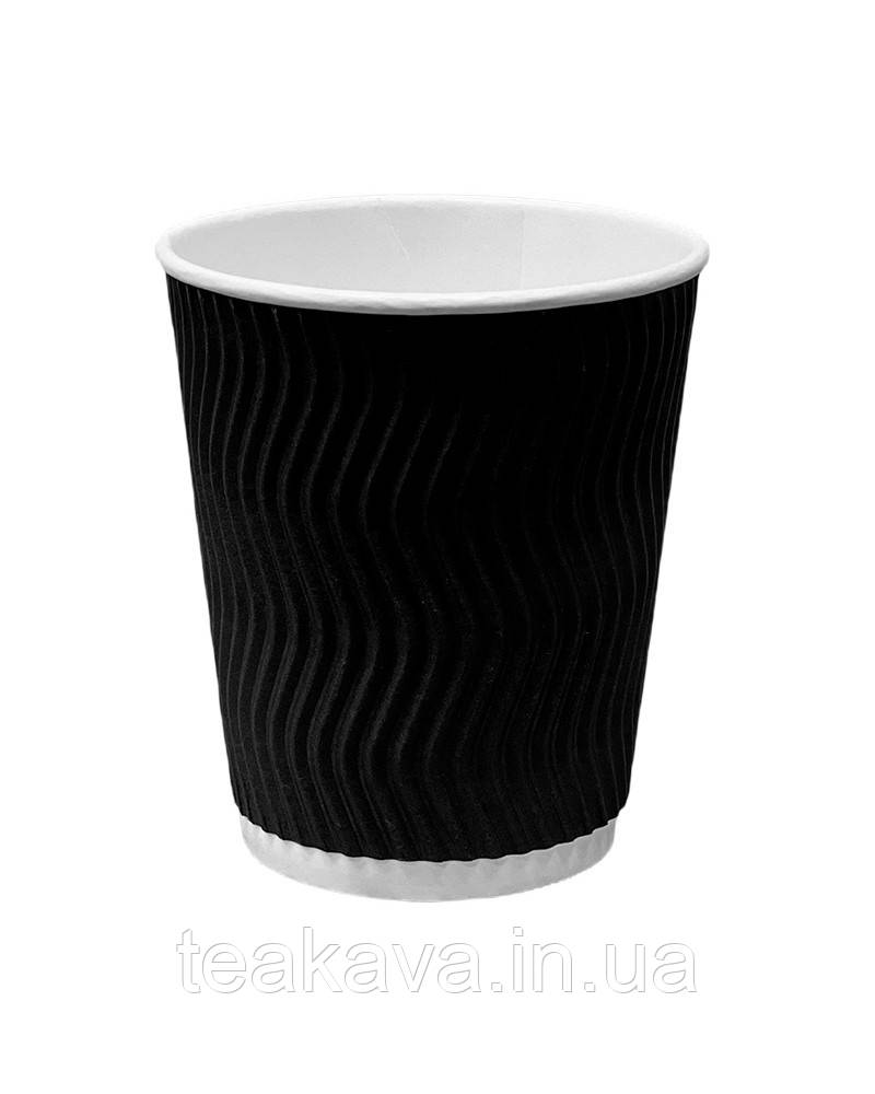 Гофростакан 175 мл чорний, 20 шт., фото 1