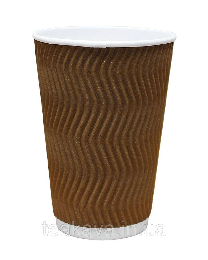 Гофростакан 340 мл крафт, 20 шт., фото 1