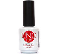 Топ для ногтей UNO 15 мл LUX High Gloss Top Coat без липкого слоя