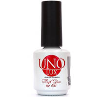 Топ для нігтів UNO 15 мл LUX High Gloss Top Coat  без липкого шару