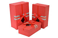 Набор подарочных коробок прямоугольных с бантом 3шт 11031041 от магазина style & step