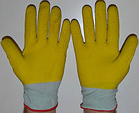 Перчатки трикотажные с нитриловым покрытием покрытая гофрированным латексом на ладони